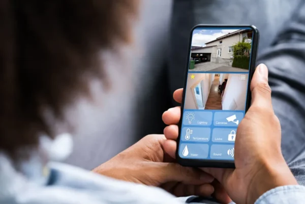 A rental home equipped with smart security features, including smart locks and AI cameras.